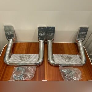 Pair of Polished Silver Truck Side Steps